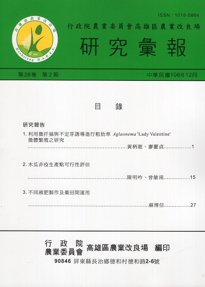 行政院農業委員會高雄區農業改良場研究